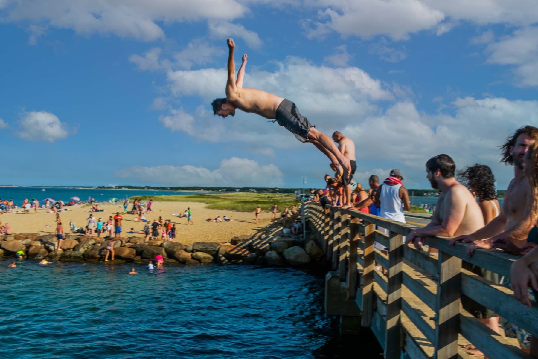 Bridge Jumping on Martha's Vineyard at Jaws Bridge